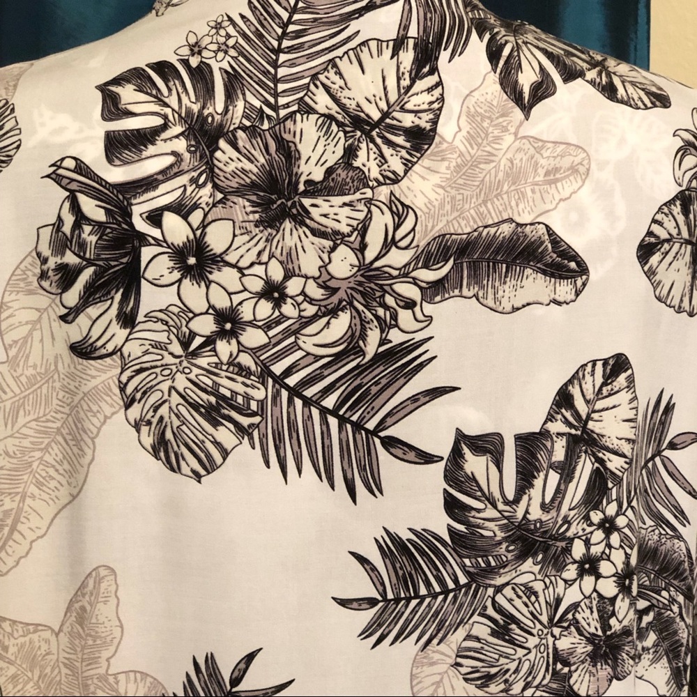 Off White Black Floral Printed Kimono Cardigan - Picture 5 of 6